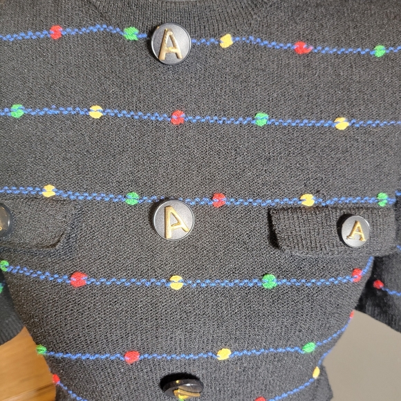 GORGEOUS VINTAGE ADOLFO FOR NEIMAN MARCUS PUFF SLEEVE KNIT DRESS - Picture 5 of 12